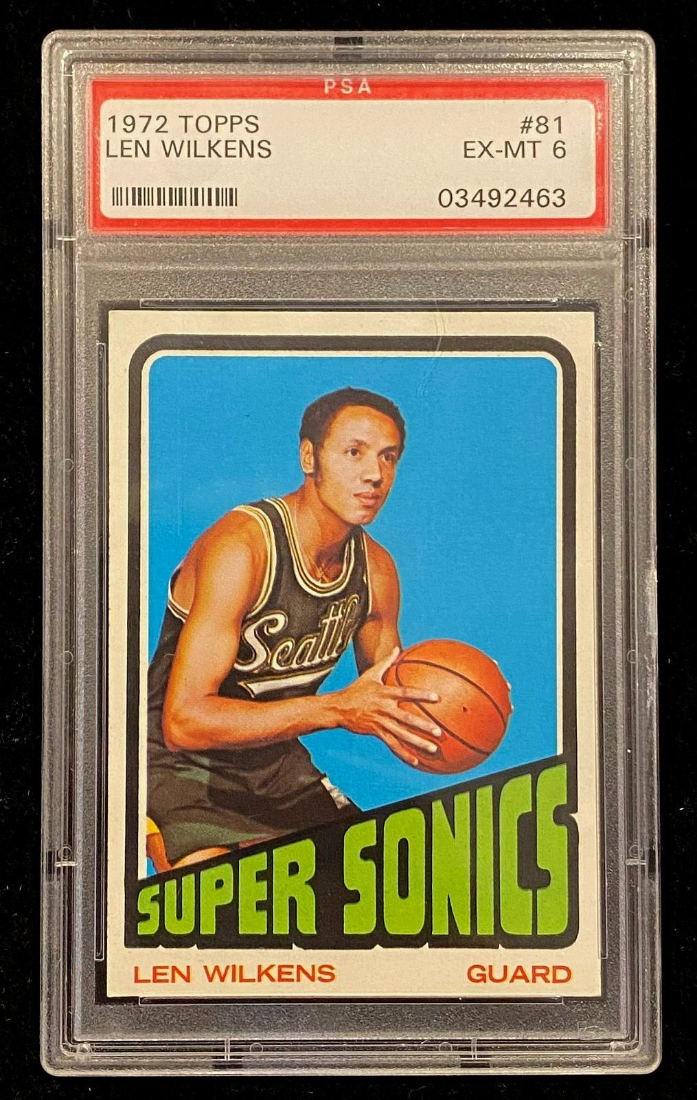 1972-73 Topps Len Lenny Wilkens #81 PSA 6 EX-MT !!!  SEATTLE SUPER SONICS  HOF