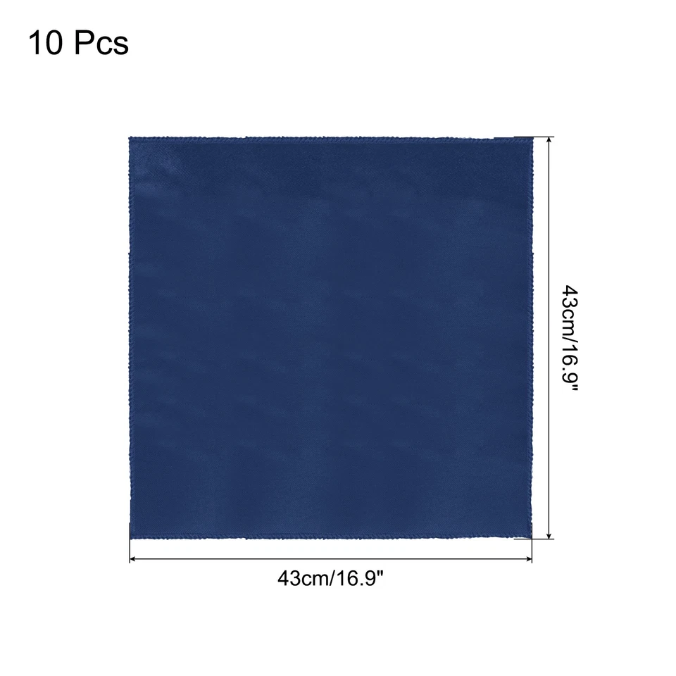 10pz tovaglioli stoffa blu navy tovaglioli da tavola in raso tovaglioli 17x17" - Immagine 2 di 4