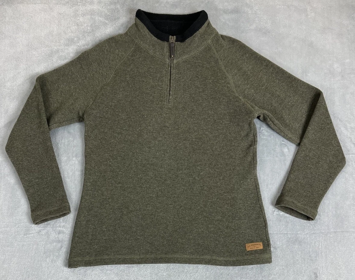 Pull 1/4 Zip Filson 100% Laine Vierge - Bleu Marine Taille XL - Occasion Très Bon état