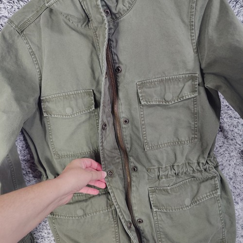 Madewell Damen Utility Safari Militär Jacke grün kleine Baumwolltaschen - Bild 6 von 13