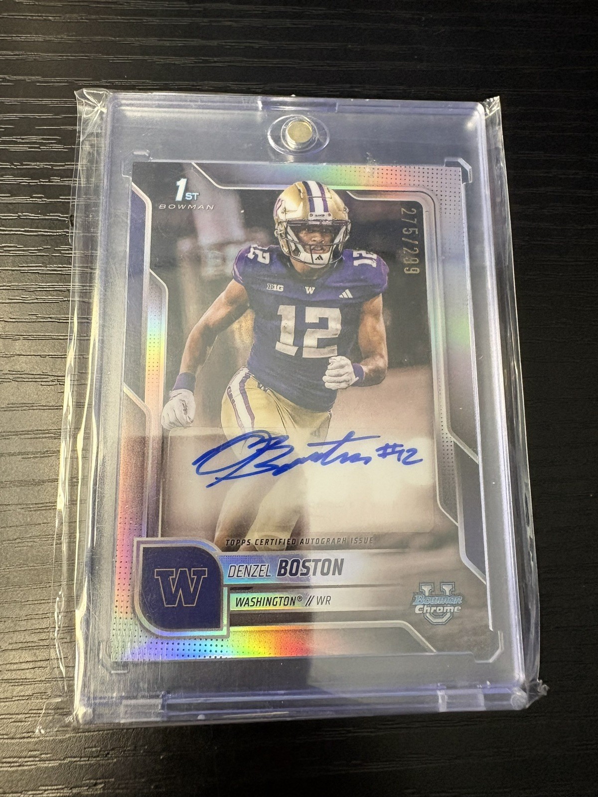 Denzel Boston 2025 1ST Bowman Chrome U AUTO Autograph Refractor RC /299