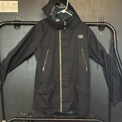Foursquare Men's Black Hooded Ski Jacket Full Zip Pockets Size L Winter Sports