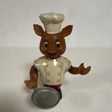 Y Vintage Tin Wind-up Pig Chef Toy Made in Japan