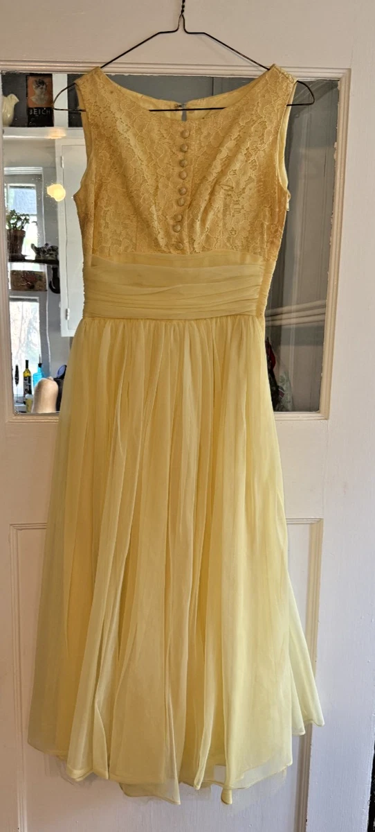 ebay yellow prom dress GIA Atelier Custom Prom Dress size 34D, 27 waist Dress yellow