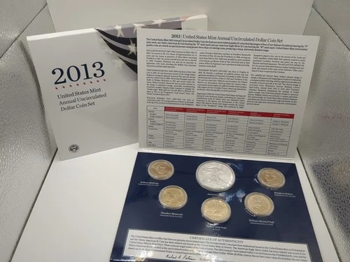 2013 US Mint Uncirculated Dollar Coin Set - 1oz W Silver American Eagle