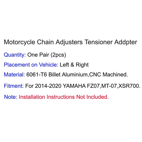 Rear Chain Adjusters Tensioners Kit Red For 2014-2020 YAMAHA FZ-07 MT-07 XSR700 - Picture 9 of 9