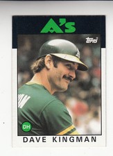 1986 TOPPS  BASEBALL #410  DAVE KINGMAN OAKLAND A'S - NM/MT    