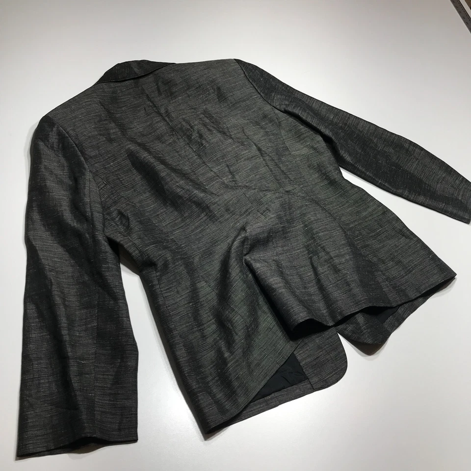 Jaqueta Blazer Vestido Dana Buchman Tamanho 6 Seda Linho Mescla Terno Essencial Carreira - Imagem 2 de 4