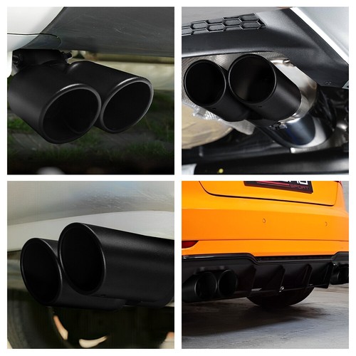 2Set Car Rear Exhaust Pipe Tail Muffler Tip Auto Accessories Replace Kit Black A - Picture 3 of 11