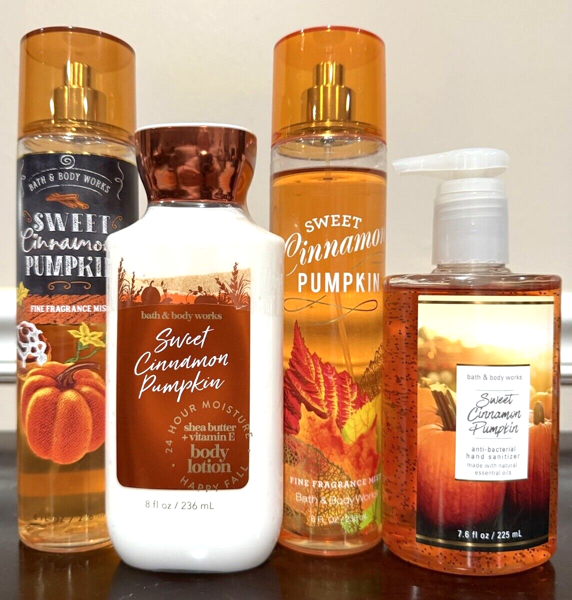 Bath & Body Works Lot of 4 SWEET CINNAMON PUMPKIN Mists~Lotion