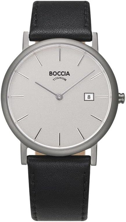 Boccia Titanium Watch Slim Collection 3637-01 Black