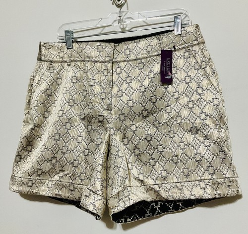 Lane Bryant Exclusive Evening Shorts 16 Gold black white Aztec 2 Pocket - Picture 2 of 12
