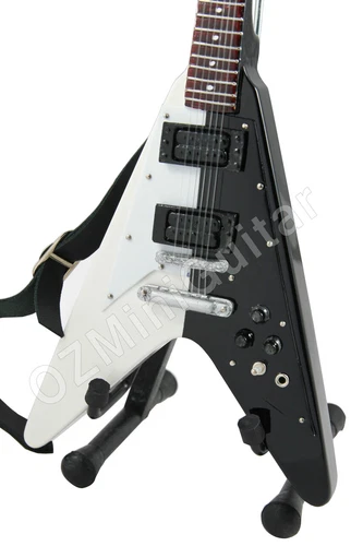 Miniature Guitar Rudolf Schenker Flying V & Strap