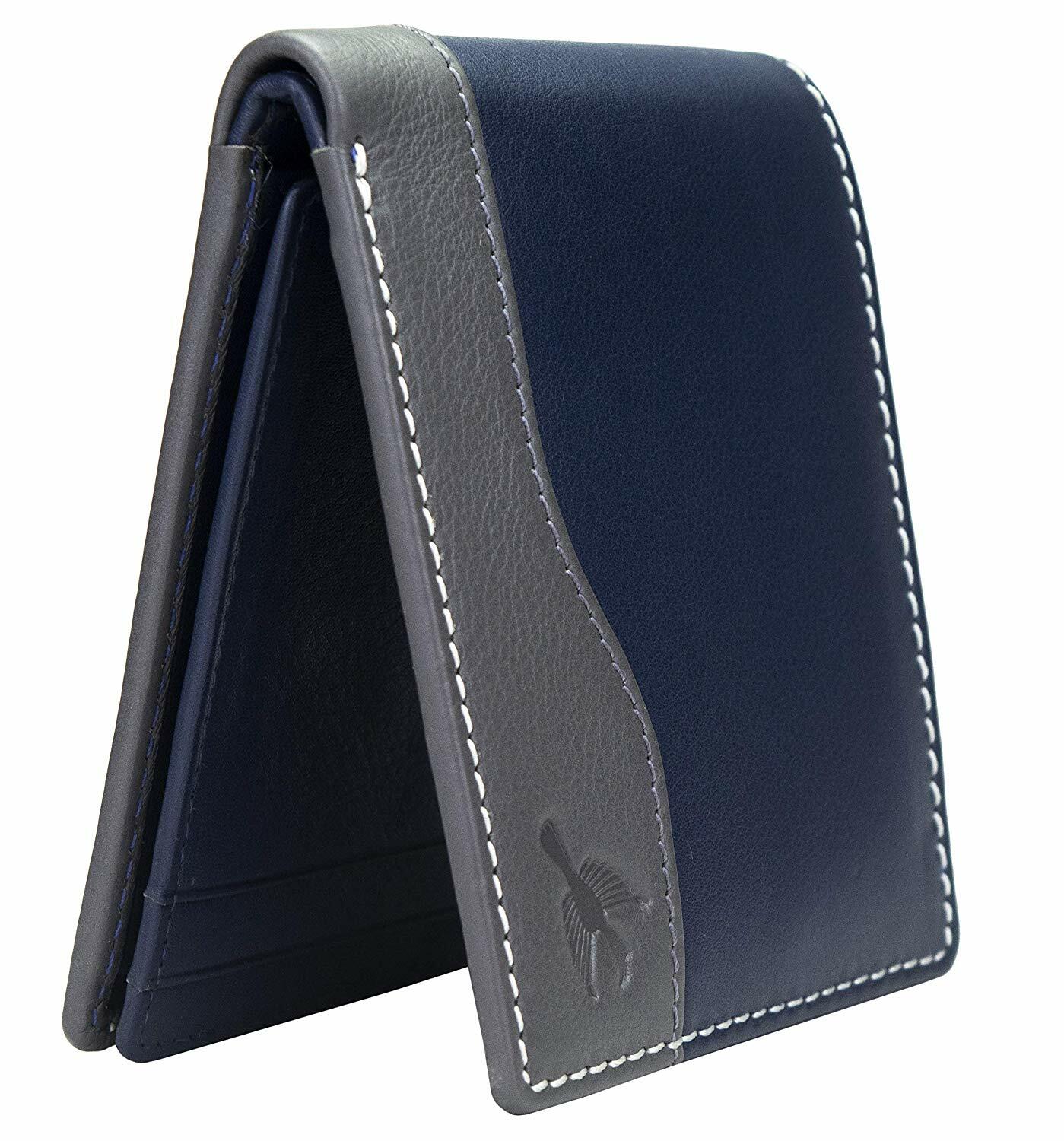Nuovo Autentico Hornbull Temi Nero Rfid Blocco Portafoglio IN Pelle da Uomo