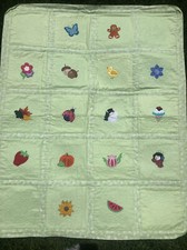 Contemporary Appliqu  Season  s Baby Quilt Handmade 41  X 33  Mint Green