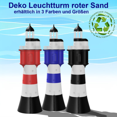 Leuchtturm roter Sand maritime umweltbewusste Gartendekoration 3 Größen+Farben