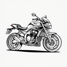 Digital picture Art Drawing  Motor Bike of PNG printable file