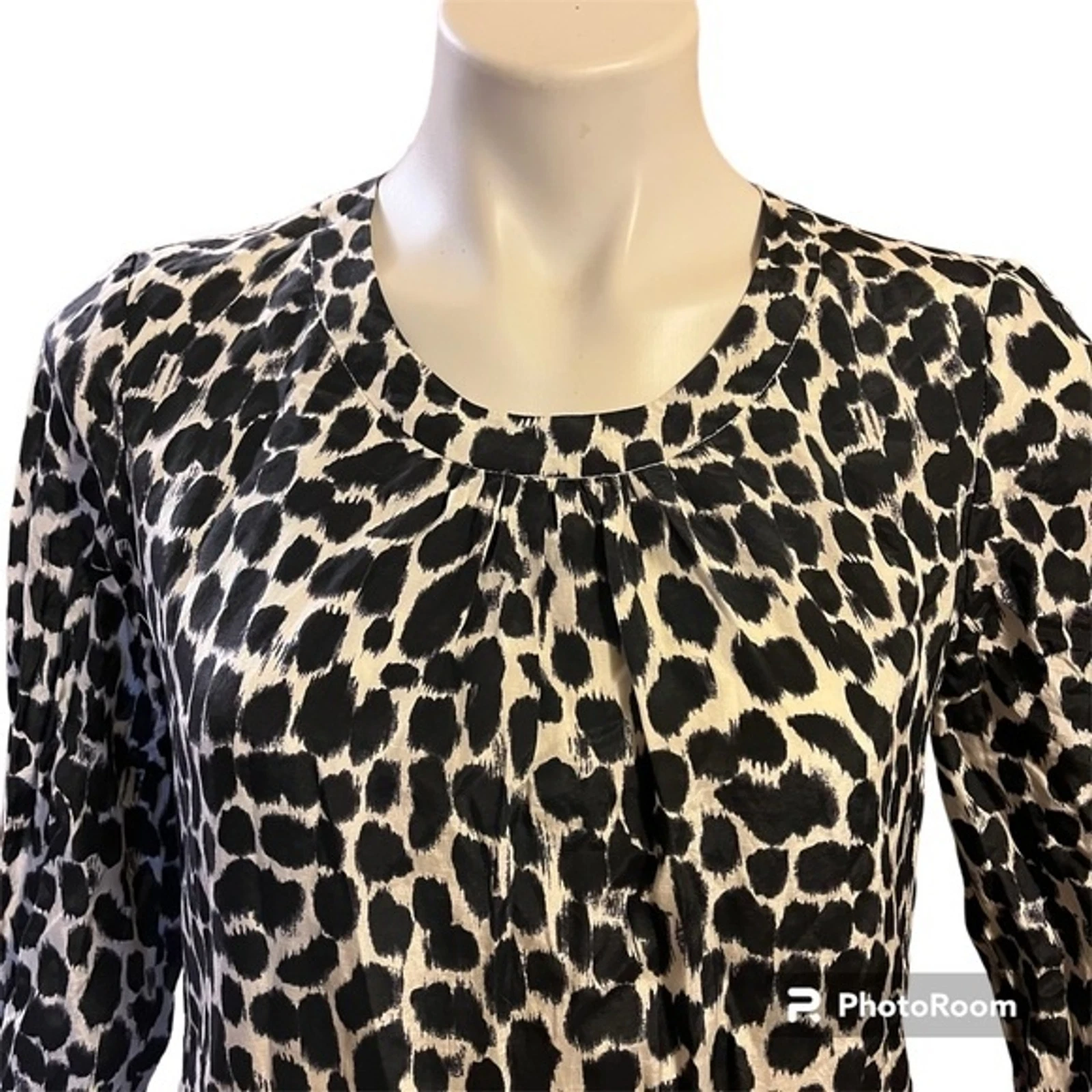 Abito Kate Spade NY Dorothy stampa leopardata fiocco di seta taglia 6