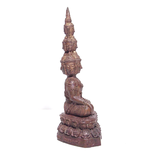 Thailändisches Amulett 9 Gesichter Buddha Nawagot Maha Setthi Bronzestatue 8"" LP Pha BE2553 - Bild 7 von 12
