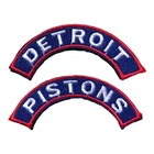 DETROIT PISTONS NBA BASKETBALL VINTAGE 3.5" ARCHED TEXT SEW ON TEAM PATCH SET