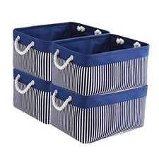 Storage Basket for Organizing - Large 4 Pack Large-4 Pack Navy Patchwork