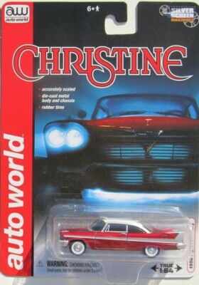 AUTO WORLD SILVER SCREEN MACHINE CHRISTINE 1958 PLYMOUTH FURY ULTRA RED CHASE
