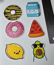 SWEETS DESSERTS SPRINKLES MARBLE DONUT MILK PIZZA LEMON AVOCADO S40 LOT STICKERS