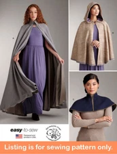 SEWING PATTERN Womens Costume Cloak Cape Hood Medieval Renaissance Fantasy 9944