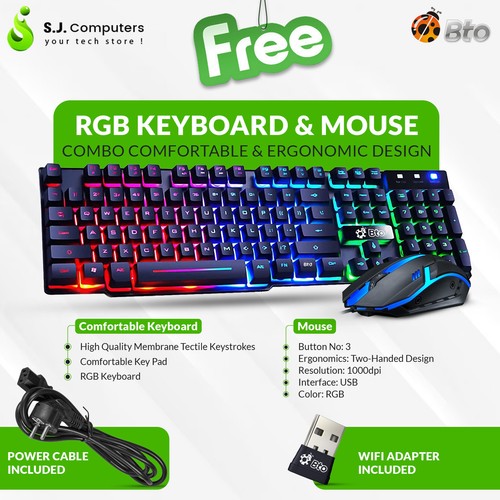PC de jeu de bureau Lenovo SFF RGB i5-8500 32 Go 2 To SSD 2 To disque dur neuf 24 pouces DEL Win 11 - Photo 8/8