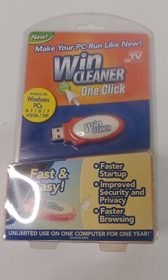 Win Cleaner USB TV One Click PC Computer Windows Clean Repair Protect New in Pkg