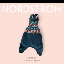 Nordstrom baby knit cotton romper size 3-6 mos