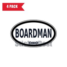 Ohio Boardman Oval Sticker 4 Pack 3x2 Inch