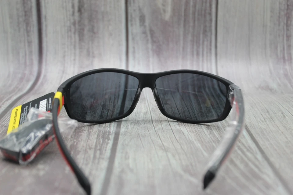 Forest Grant Ironman Sunglasses Frame SR0818 Mens Matte Black Red Full Rim Wrap - Image 3 of 4