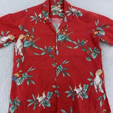Vtg Paradise Found Hawaiian Shirt Mens L Parrot Cockatoo Tropical Magnum P.I.