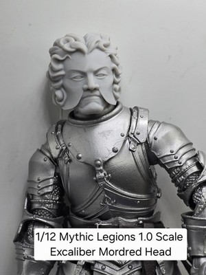 3d Printed 1.0 Head For Mythic Legions 1/12 Scale EXCALIBUR MORDRED HEAD 
