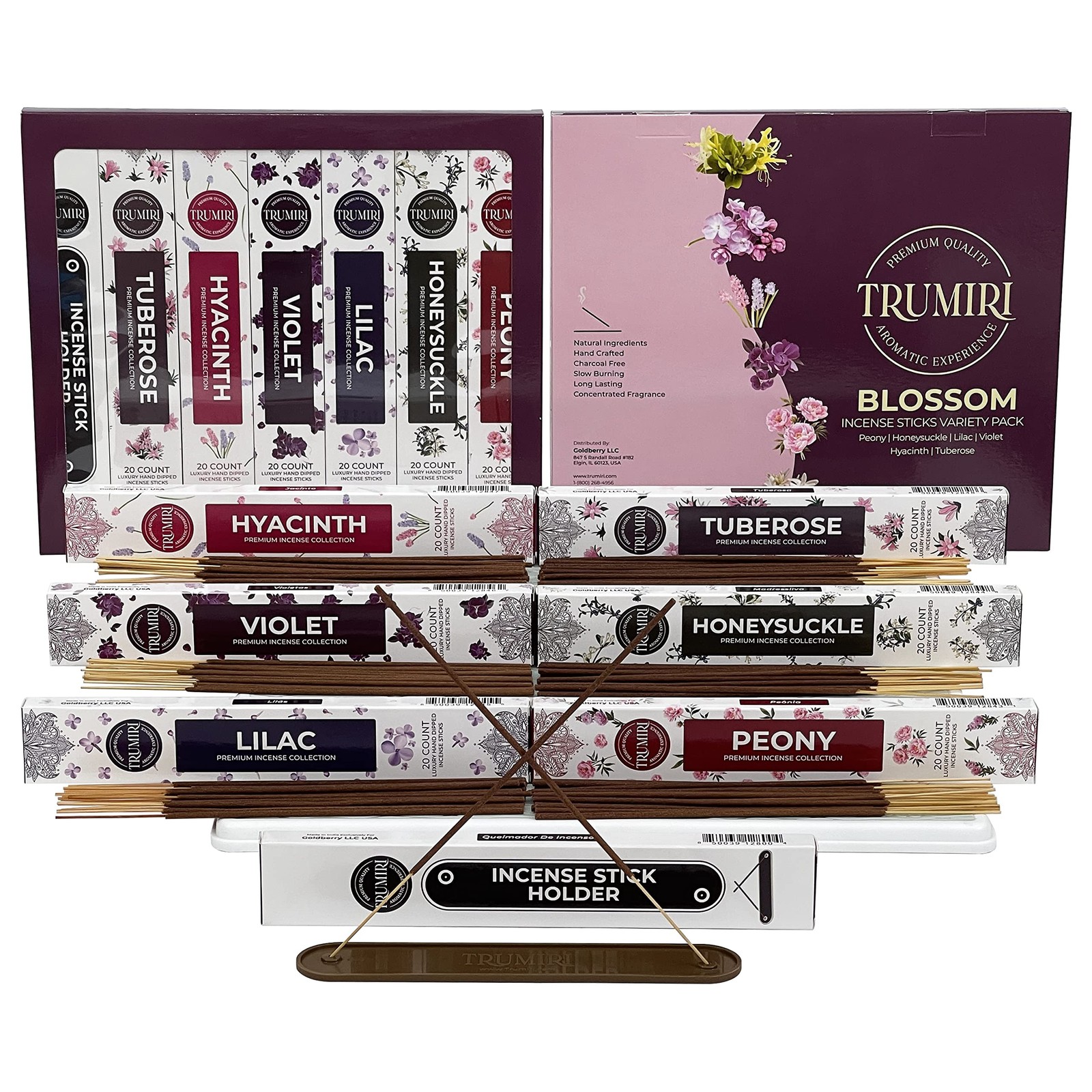 Blossom Incense Sticks Variety Pack - 120 Insence-Sticks (6 Incents x 20 Inse...