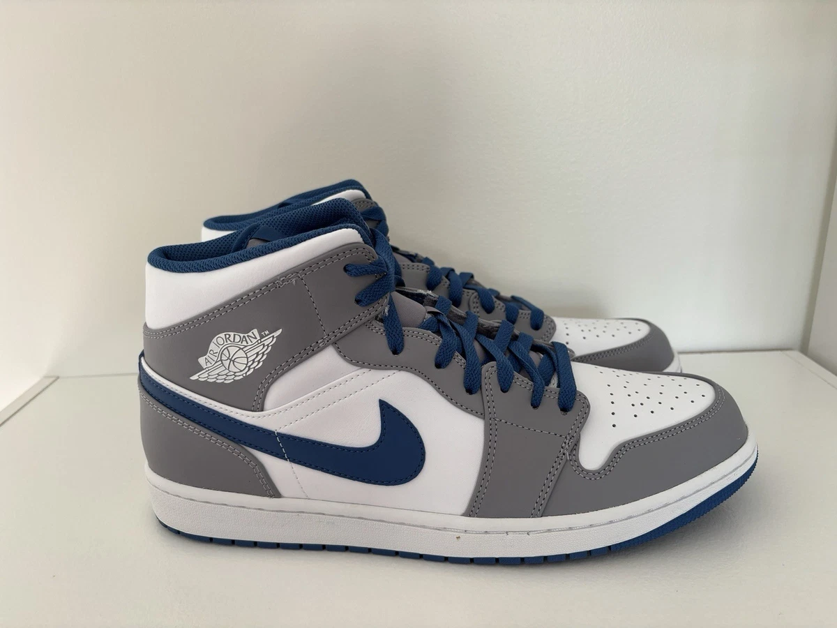 Jordan 1 Mid Cement True Blue for Sale | Authenticity Guaranteed