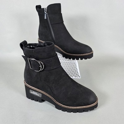 Blondo Dagger Waterproof Boots Women s 6.5 M Black Nubuck Leather Buckle NWT