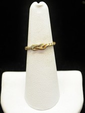 Sterling Silver Gold Toned Rope Knot Ring SZ 6.0 FMD561