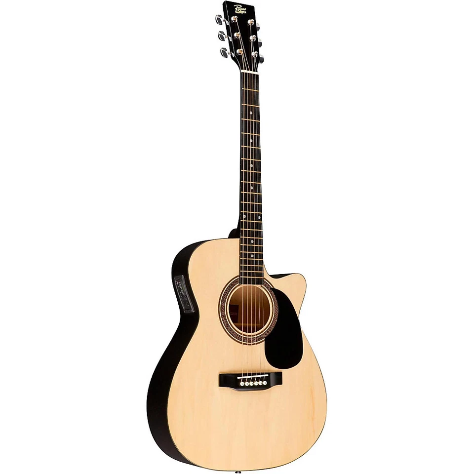 Rogue RA-090 Concert Cutaway Acoustic-Electric Guitar Natural - Image 3 of 4