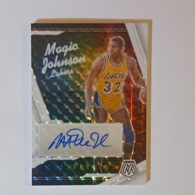 2024-25 Panini Mosaic Magic Johnson Colorgraphs White Prizm Auto /25 #COL-MAG