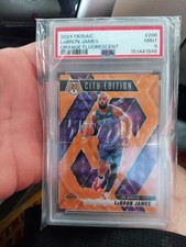  PSA 9 -1/1 Rare Panini🔥 /25 LEBRON JAMES JERSEY MATCH Flourescent Orange prizm