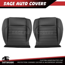 2010 - 2014 Fit Ford Mustang Gt Driver Passenger Bottom Leather Seat Cover Black