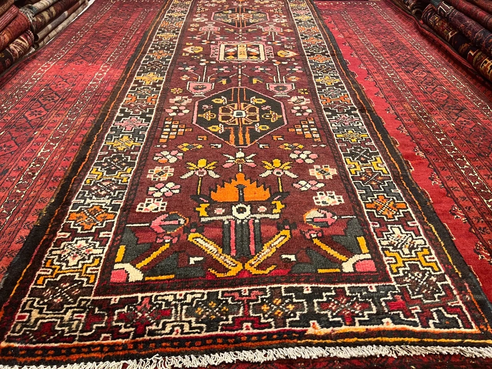 100 X 300 cm COLLECTORS ITEM Antique Kazak Natural Vegetable Dye Caucasus Runner - Image 4 of 4