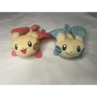 Vintage 2004 Pokemon Hasbro Plusle and Minun Plush Set 60804 60808 Beanbag Toy