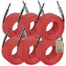 50FT PA Speaker Cables FAT TOAD 6 PACK Quarter Inch Male Jack Pro-Audio Wire