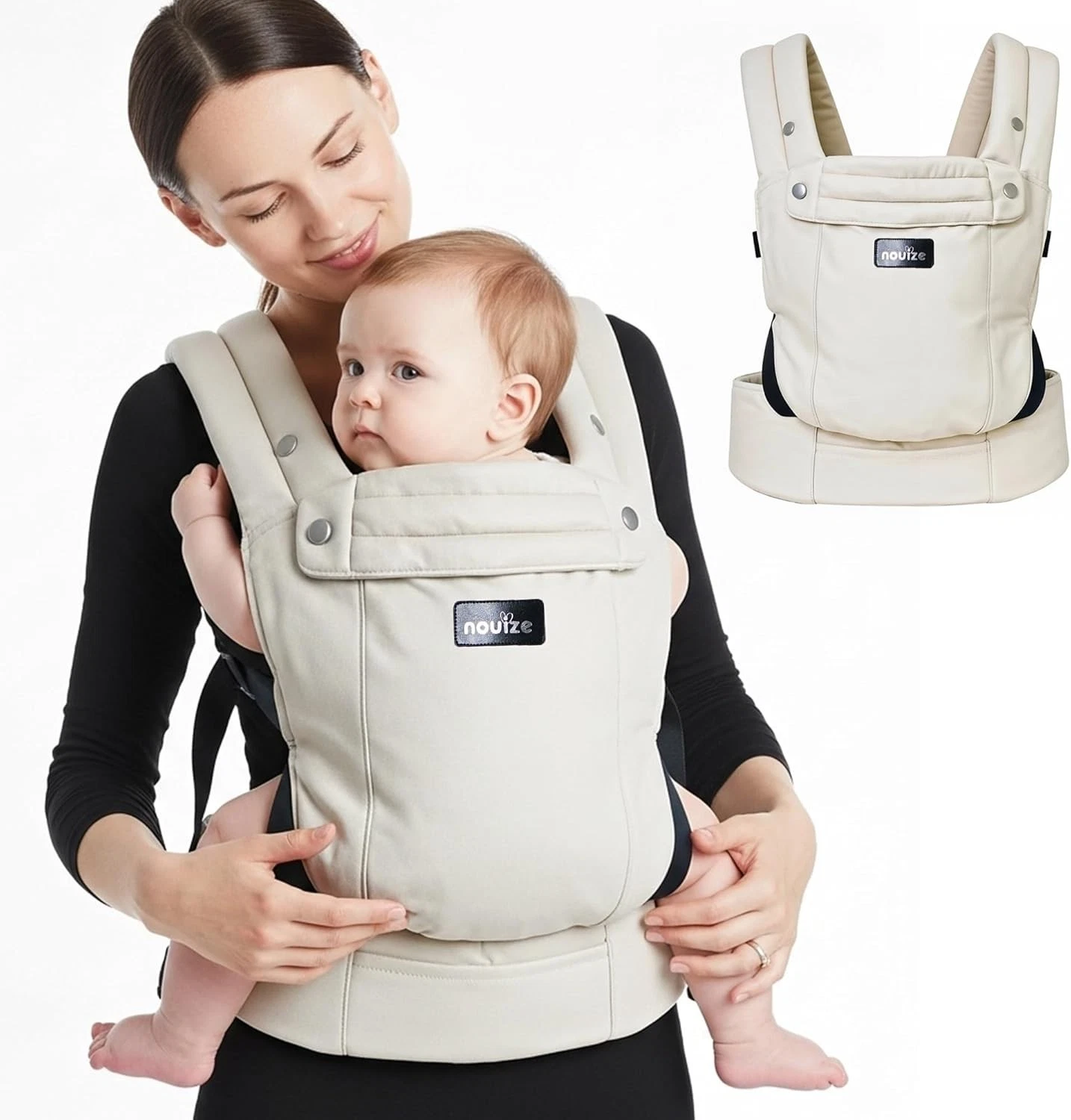Ergonomic Baby Carrier for Newborn to Toddler-100% Cotton, Breathable Fabric