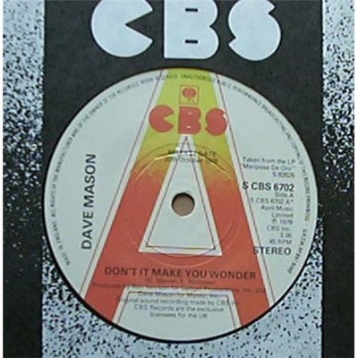 DAVE MASON DON'T IT MAKE YOU WONDER 7'' PROMO 1978 UK