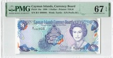 Cayman Islands 1 Dollar 1996 P-16a PMG 67 EPQ