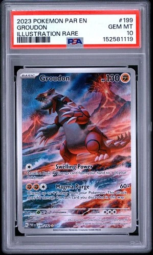 2023 Pokemon Paradox Rift Groudon PSA 10 #199 Scarlet & Violet Illustration Rare